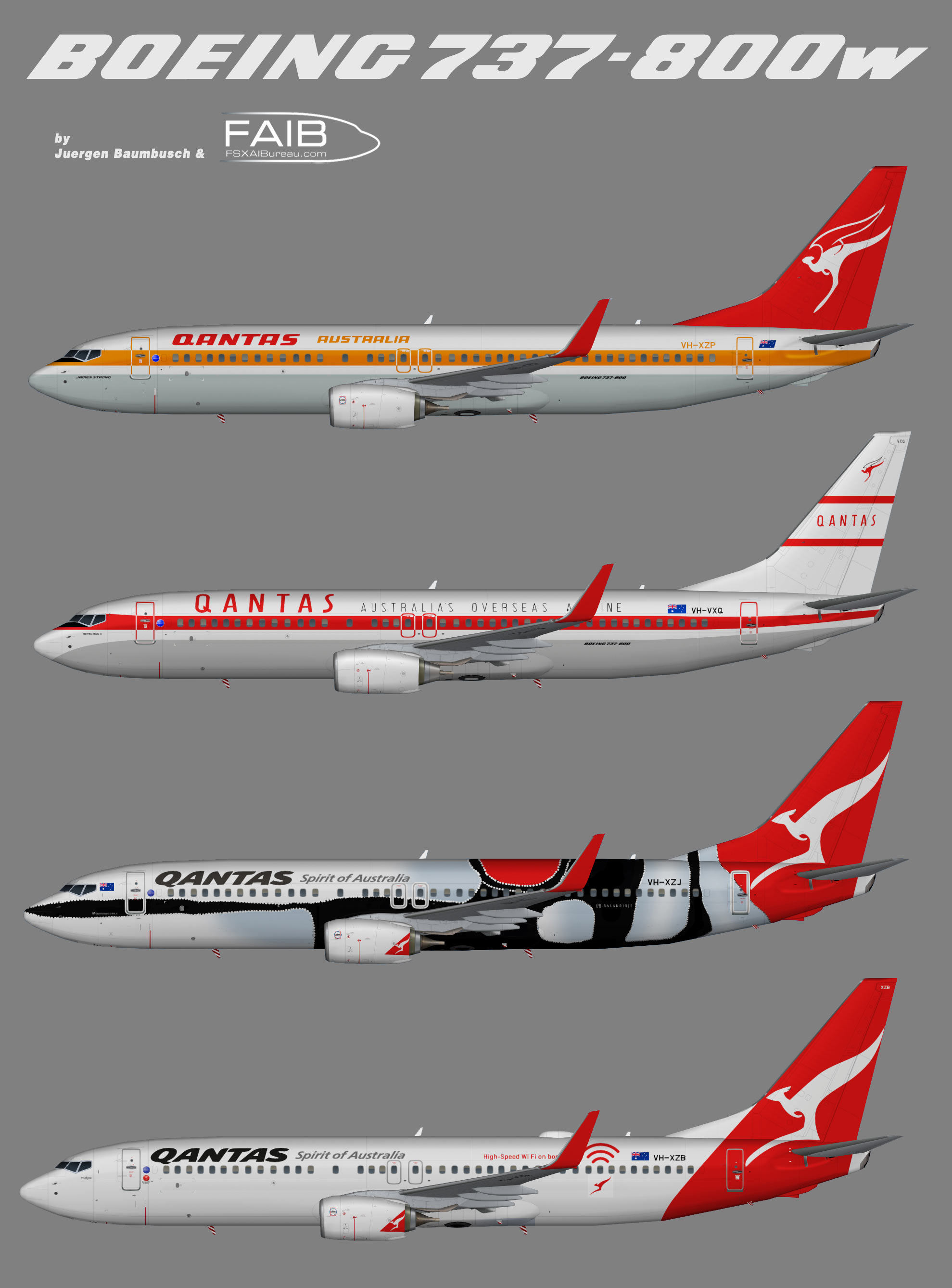 Qantas Boeing 737-800w Specials – Juergen's paint hangar