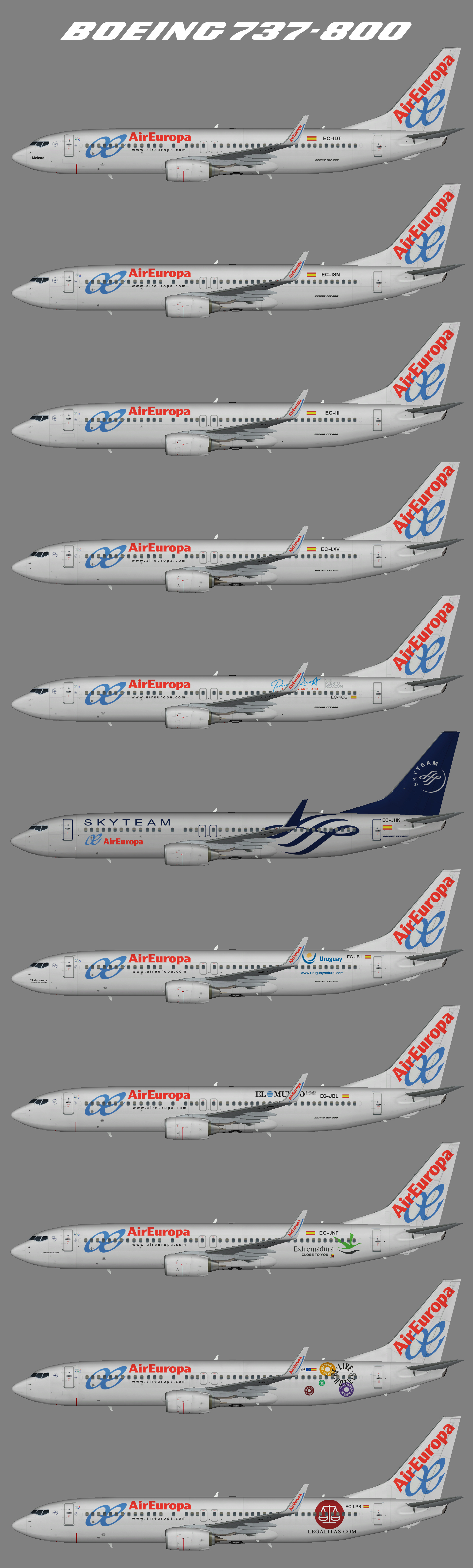 Air Europa Boeing 737-800w (representative fleet) – Juergen's paint hangar